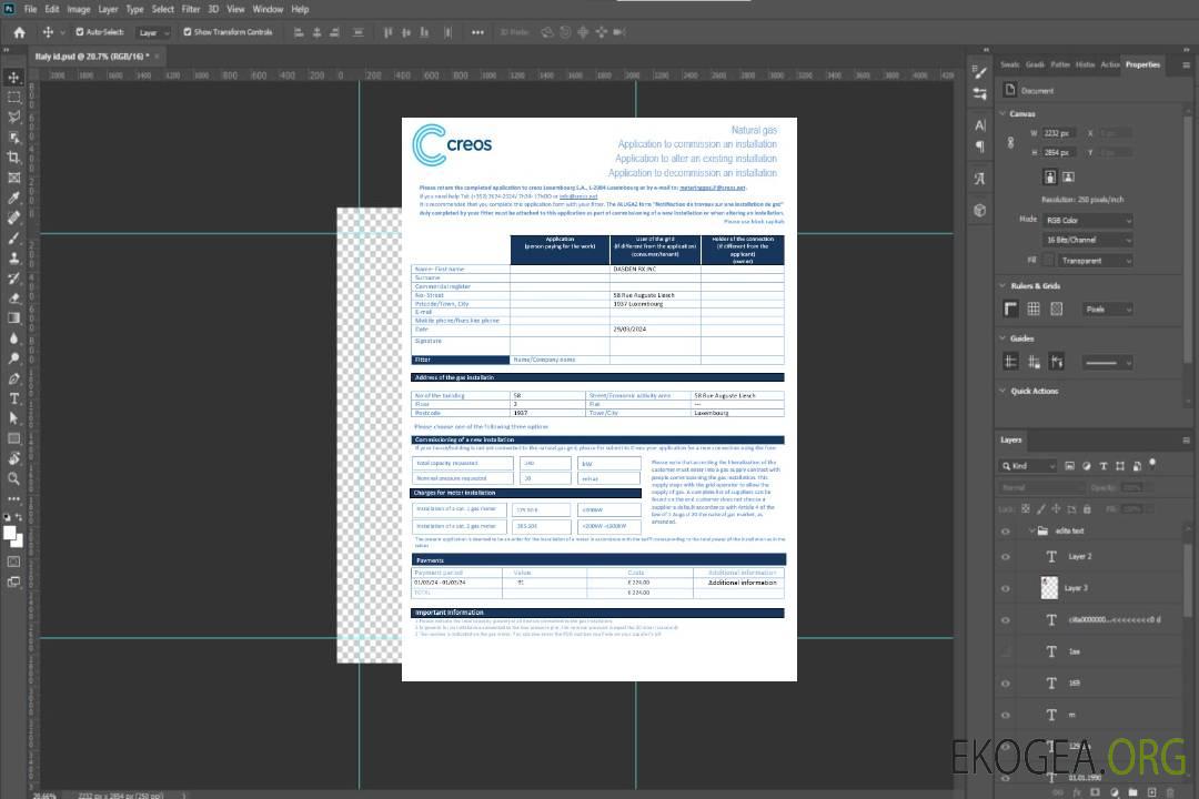 Modèle de facture de services publics de gaz Luxembourg Creos aux formats Word et PDF template Modèle de facture de services publics de gaz Luxembourg Creos aux formats Word et PDF template